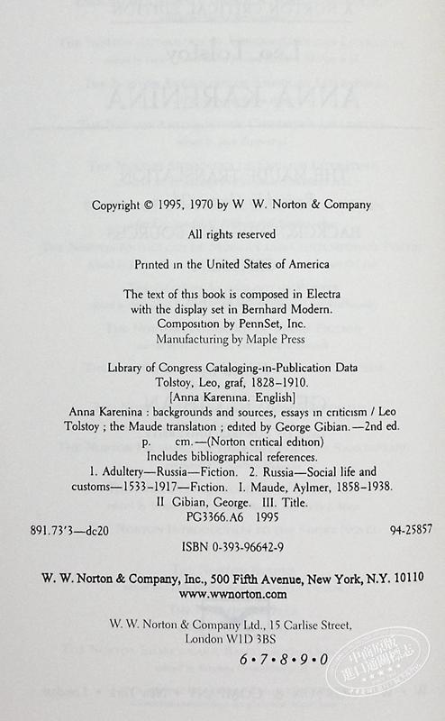 【中商原版】安娜 卡列尼娜 诺顿文学解读系列 英文原版 Norton Critical Editions: Anna Karenina Leo Tolstoy 商品图4
