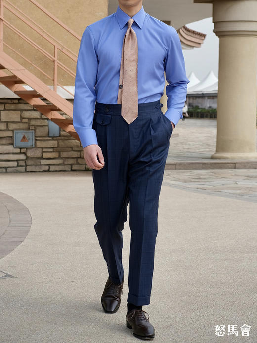 Reda Active 澳洲美丽诺羊毛蓝色意式工艺衬衫 商品图8