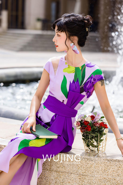 3022033 紫露幽香 郁金香紫连衣裙 雾境 商品图0