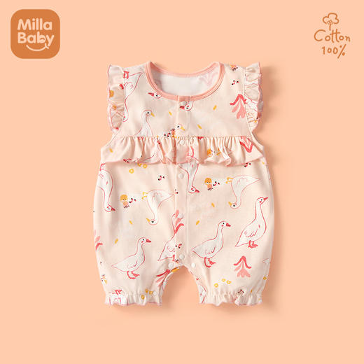 夏薄款可爱蝴蝶无袖婴儿哈衣爬爬服睡衣服宝宝短袖连体衣 商品图1