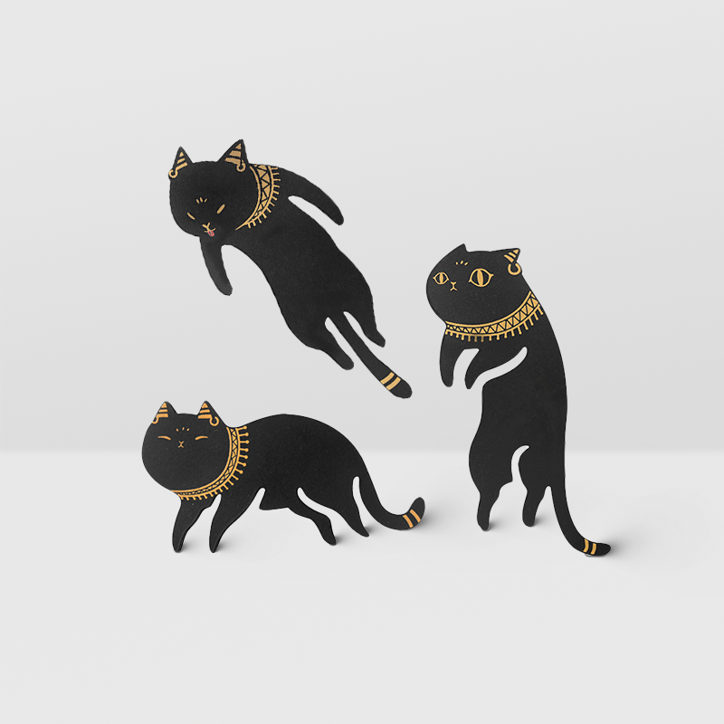 大英博物馆丨安德森猫挂书卡片书签可爱创意文具用品三个装