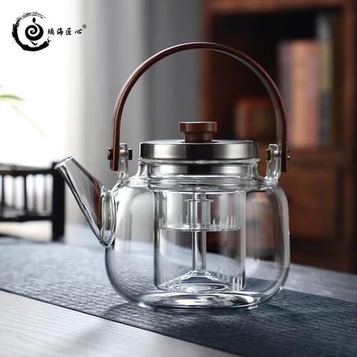 璃海匠心-透明乐栖蒸煮壶1000ML围炉煮茶壶养生泡茶提梁壶碳炉电陶炉家用 商品图8