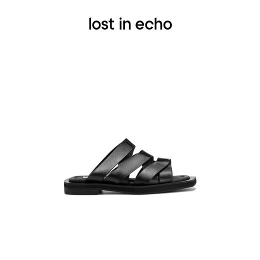 lost in echo设计师品牌交叠绑带切面平跟拖鞋罗马拖鞋凉鞋女外穿 商品图1