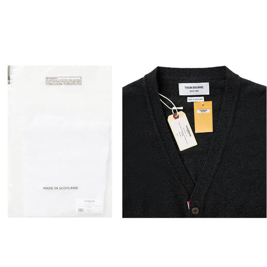 THOM BROWNE 汤姆布朗 男士V领经典四条纹羊绒针织开衫毛衣 MKC001A 00011 商品图2