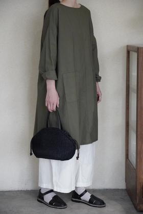 （6折）g军绿色口袋圆领衬衣