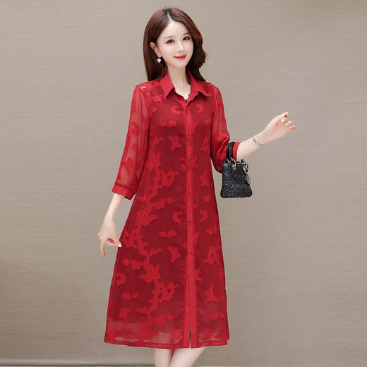 爆款百搭，翻领纯色中长款连衣裙两件套QYM-KSY-XYD06TZ-L 商品图2