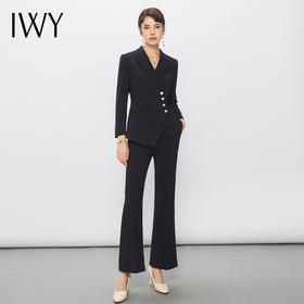 IWY/藏青色职业西装套装正式场合高端商务正装修身气质工作服女C10407+P31356