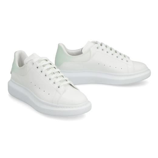 ALEXANDER MCQUEEN 亚历山大.麦昆 男士小牛皮系带绿色尾大廓形休闲运动鞋 白色 727394 WICGU 8935 商品图1