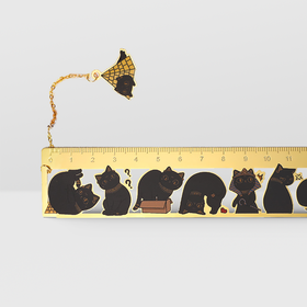 大英博物馆丨安德森猫镂空铜书签铜尺子文具学生可爱创意礼物