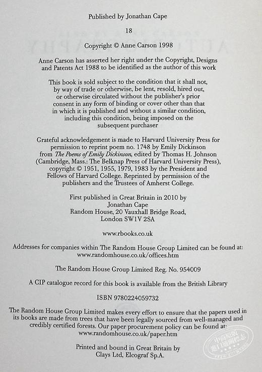 【中商原版】安妮 卡森 红的自传 Autobiography Of Red 英文原版 Anne Carson 诗体小说 古典文本与当代自传诗的桥梁 商品图4