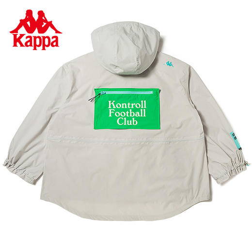 Kappa卡帕防风衣2023新款女梭织外套夏休闲连帽开衫印花皮肤衣KPDFBFJ01K 商品图1