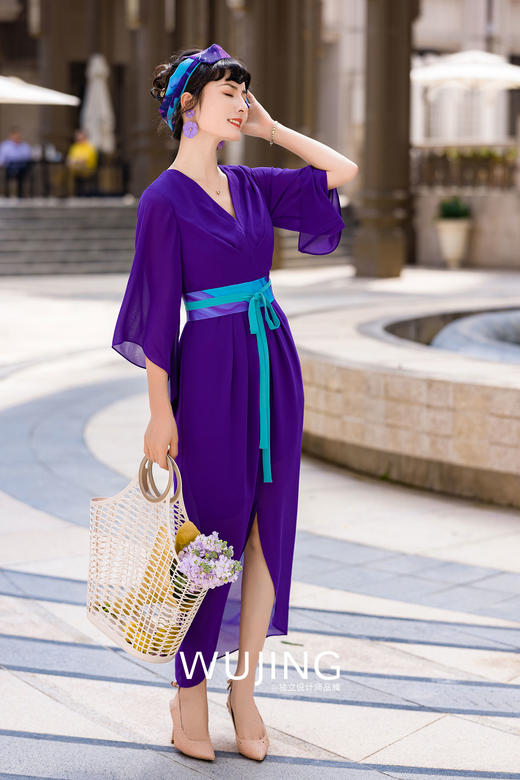 3022088 露红烟紫 薰衣草紫连衣裙 雾境 商品图3