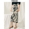 VIMAGE纬漫纪夏季新款高腰显瘦气质印花小众设计半裙V1906522 商品缩略图2