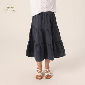 【马克珍妮 芦芙】夏装新款 女童泡泡纱中长款蛋糕裙230835