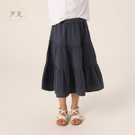 【马克珍妮 芦芙】夏装新款 女童泡泡纱中长款蛋糕裙230835 商品图0