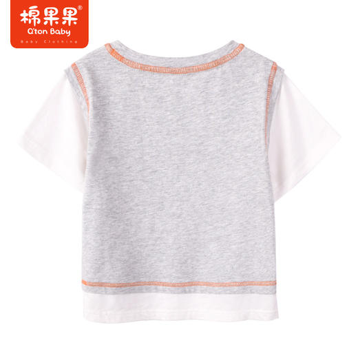 棉果果商场同款夏季男童男宝新品假两件短袖T恤M212140223265 商品图2
