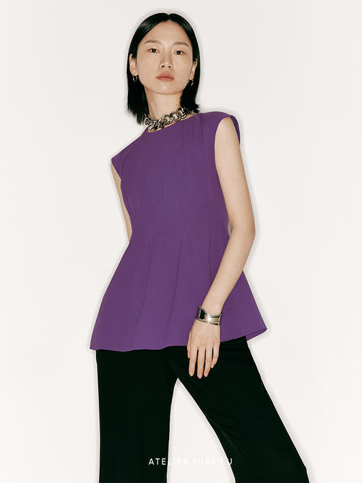 【伞落】收腰廓形设计宽肩上衣/230027A 商品图1