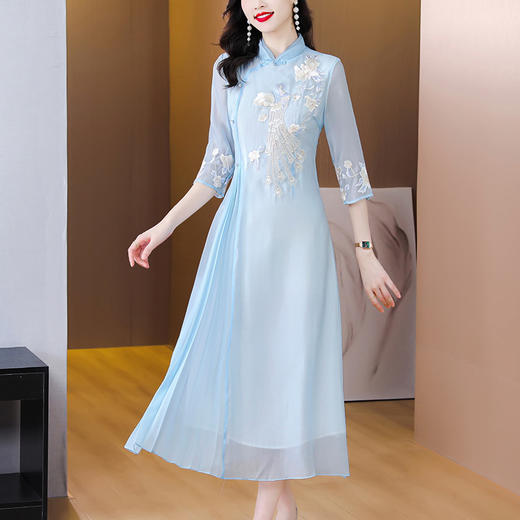 中国风新款优雅气质民族风复古改良旗袍长裙AHM-lyf3006 商品图0