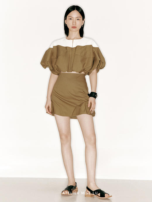 【尼罗河花园】撞色拼接空气感口袋上衣/230021 商品图0