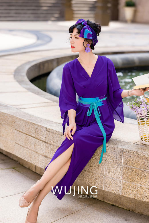 3022088 露红烟紫 薰衣草紫连衣裙 雾境 商品图1