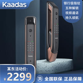 凯迪仕（KAADAS）K20-V 智能锁可视猫眼指纹锁家用智能门锁全自动电子锁密码锁 太空灰