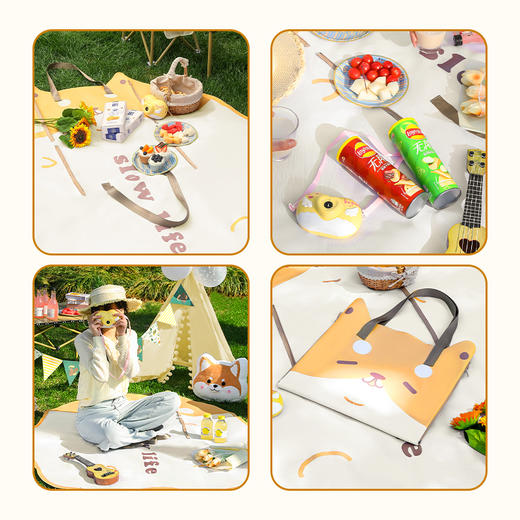 basiclive胖柴防水野餐垫 【可折叠野餐垫！双面防水】春夏野餐垫防潮垫 商品图4