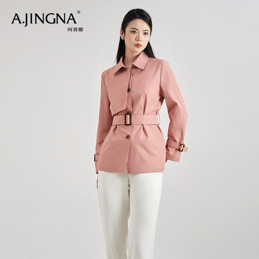 【积分兑换】阿菁娜春季新款时尚气质小个子通勤风衣A28C105002 商品图1