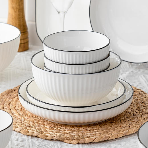 【瓷都景德镇出品】6人餐具套装 日式简约风格 釉下彩工艺 可微波 蒸菜 易清洗 商品图9