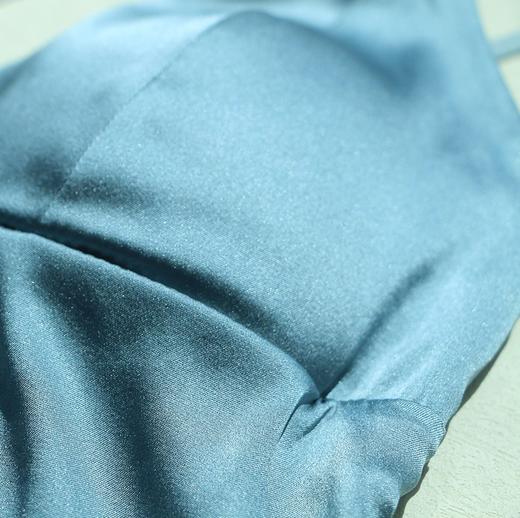 真丝拼接蕾丝美背无钢圈文胸内衣短吊带  带胸垫 商品图8