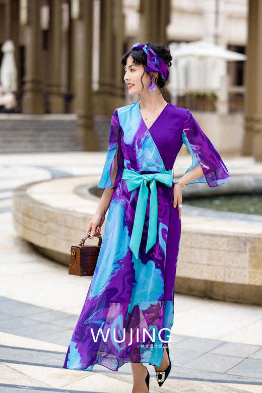 3022087 露红烟紫 薰衣草紫连衣裙 雾境 商品图0