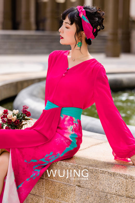 3022122 海棠醉日 树莓红半裙 雾境 商品图3