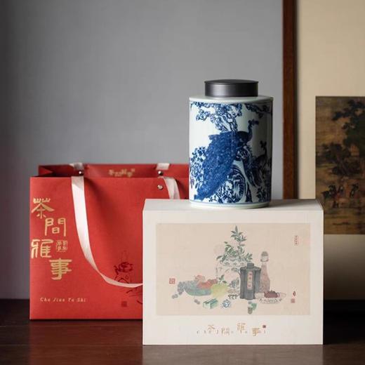 孔雀茶叶罐 仿古  容量2300ml 礼盒装 商品图2