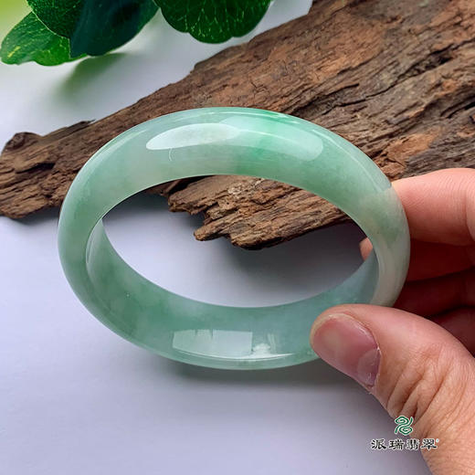 派瑞翡翠 翡翠手镯 糯种 飘花 商品图2