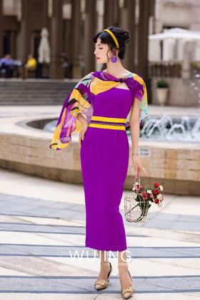 3022102 紫罗琉璃 紫罗兰连衣裙 雾境