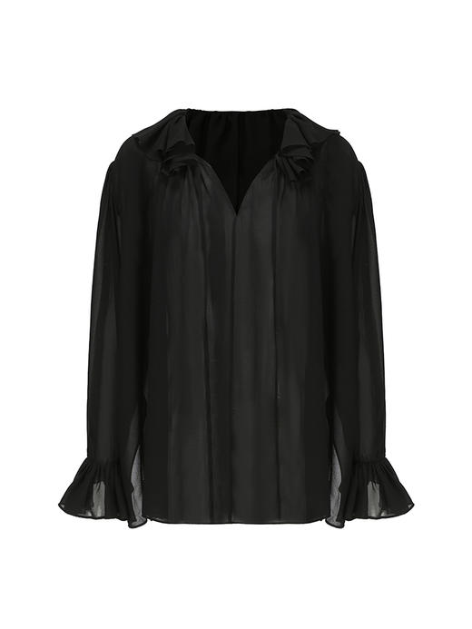 【暗彩虹】荷叶边设计廓形衬衫230032A 商品图4