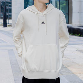 Adidas/阿迪达斯白色连帽卫衣男运动服宽松休闲长袖HE4353