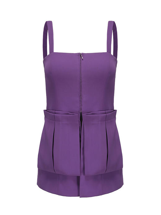 【午后热浪】造型大口袋设计收腰吊带上衣/230030B 商品图4