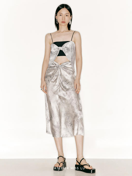 【晨曦光廊】品牌定制印花背后打结设计两穿吊带上衣/230034B 商品图0