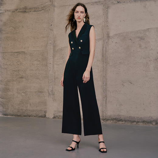 EITIE爱特爱夏季新品高腰修身干练阔腿连体裤7407121 商品图3