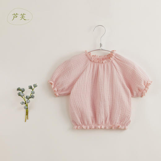 【马克珍妮 芦芙】夏装新款 女童泡泡纱灯笼廓形小衫230836 商品图3