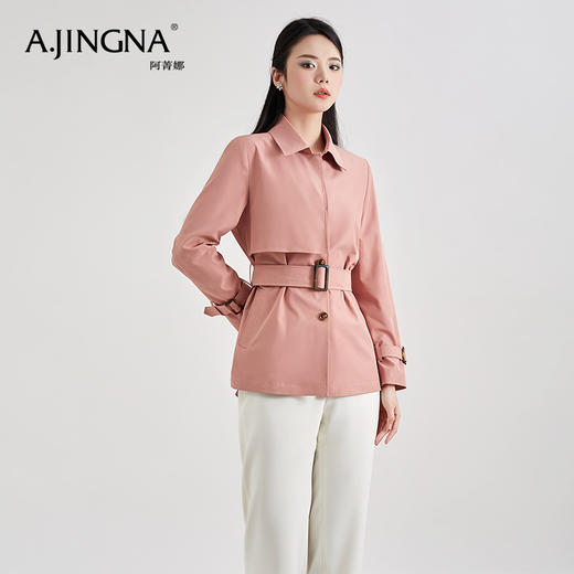 【积分兑换】阿菁娜春季新款时尚气质小个子通勤风衣A28C105002 商品图4