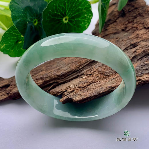 派瑞翡翠 翡翠手镯 糯种 飘花 商品图0