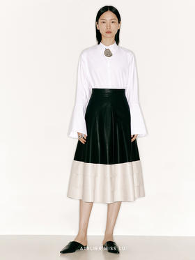 【白日密语】扇形廓型长袖白衬衫/230031A