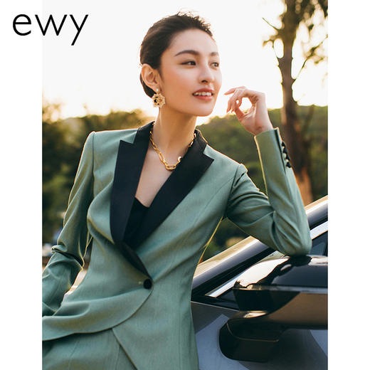 秋冬高端职业装气质女神范套装售楼部经理工作服绿色西装套装女OL 商品图4