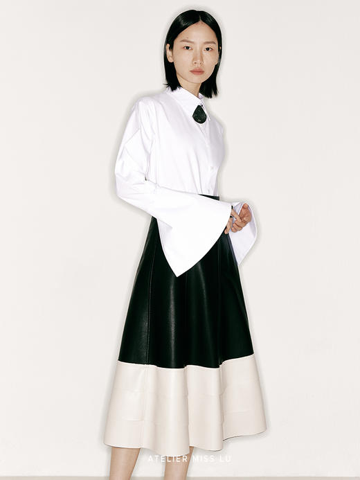 【白日密语】扇形廓型长袖白衬衫/230031A 商品图3