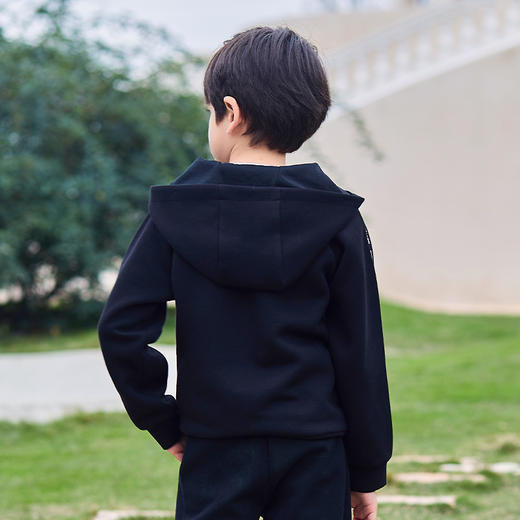 mettekids儿童卫衣春秋新款休闲运动童装男童连帽套头时尚上衣 商品图3