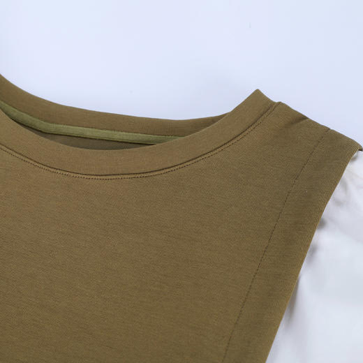 NF8X6斯尔丽瑟俪2023春夏新款简约通勤直筒群大灯笼袖圆领中长连衣裙 商品图4