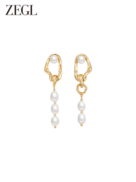 ZEGL设计师巴洛克法式复古珍珠耳环女轻奢高级感耳钉925银针耳饰 商品图0