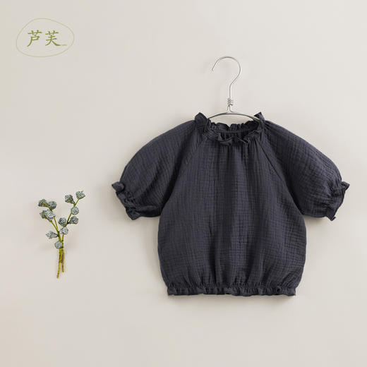 【马克珍妮 芦芙】夏装新款 女童泡泡纱灯笼廓形小衫230836 商品图5