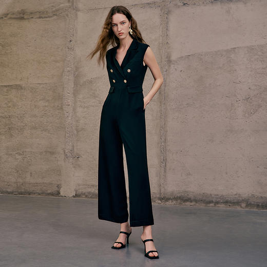 EITIE爱特爱夏季新品高腰修身干练阔腿连体裤7407121 商品图1